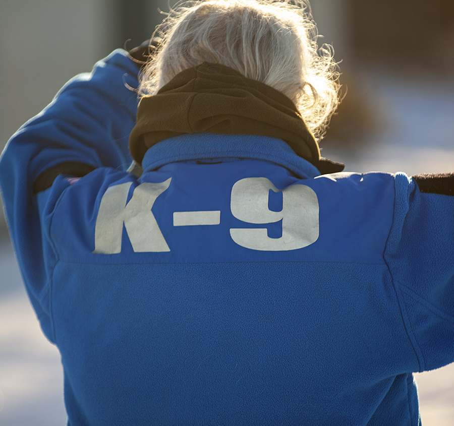 Photo of "K-9" on back of jacket